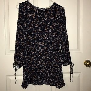 Floral Navy 3/4 Sleeve Dress